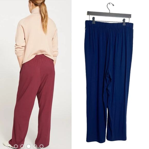 NWT Universal Standard jersey knit wide leg pants maritime blue 10 12 - Picture 2 of 7
